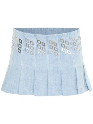Dion Lee studded pleated skirt - Blue
