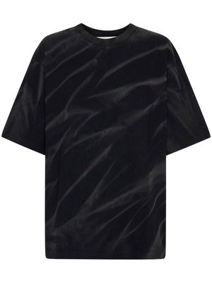 Dion Lee Sunfade crinkle-print hoodie - Black