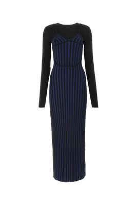 Dion Lee Two-tone Wool Blend Long Dress