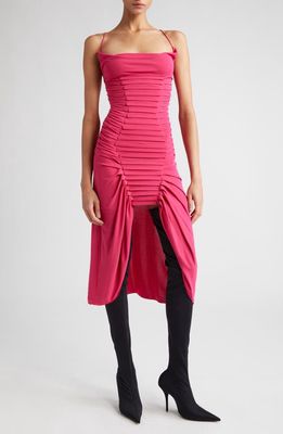 Dion Lee Ventral Boned Pleated Dress in Candy