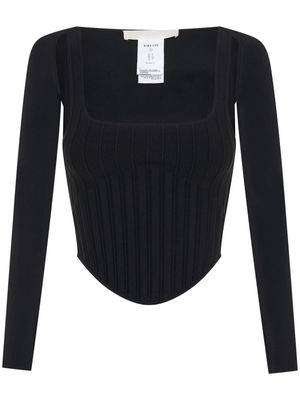 Dion Lee Ventral Compact ribbed corset top - Black