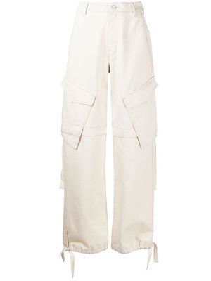 Dion Lee wide-leg cargo trousers - White