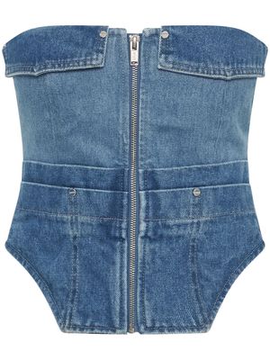 Dion Lee Workwear denim corset top - Blue