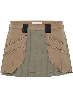 Dion Lee Workwear pleated miniskirt - Brown