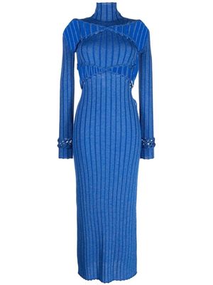 Dion Lee X-Braid cut-out knit dress - Blue