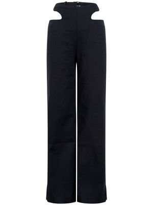 Dion Lee Y-Front buckle straight trousers - Black
