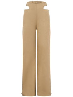 Dion Lee Y-front buckle straight trousers - Neutrals