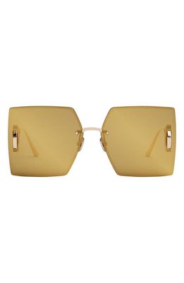 DIOR 30Montaigne 64mm Oversize Square Sunglasses in Shiny Gold/Brown Mirror