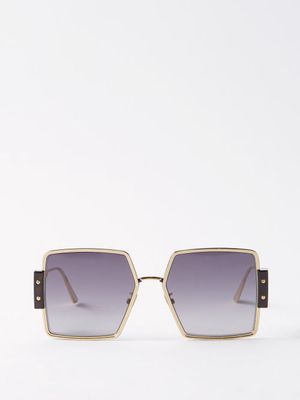 Dior - 30montaigne Pentagon Metal Sunglasses - Womens - Gold Brown