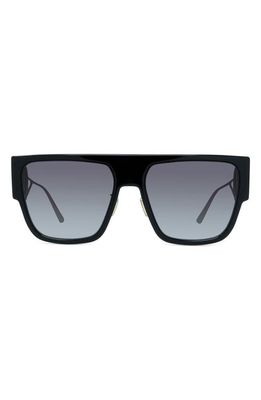 DIOR 30Montaigne S3U 58mm Square Sunglasses in Shiny Black /Smoke