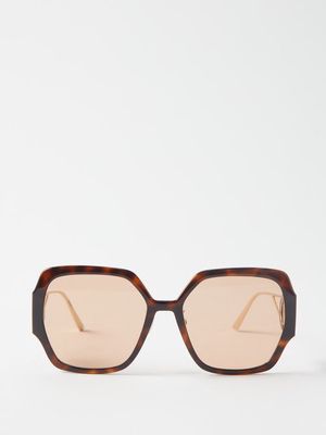 Dior - 30montaigne S6u Oversized Acetate Sunglasses - Womens - Brown Multi