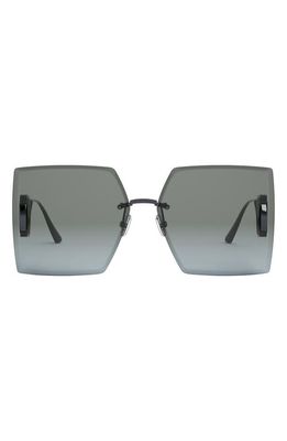 DIOR 30Montaigne S7U 64mm Square Sunglasses in Shiny Gumetal /Gradient Blue