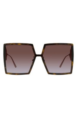 DIOR 30Montaigne SU 58mm Square Sunglasses in Havana And Gold/brown