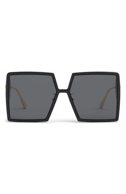 DIOR 30Montaigne SU 58mm Square Sunglasses in Shiny Black /Smoke Polarized