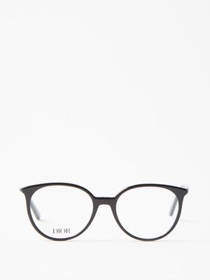 Dior - 30montaignemini Round Acetate Glasses - Womens - Black Clear