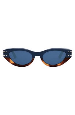 DIOR 51mm Cat Eye Sunglasses in Shiny Blue /Blue