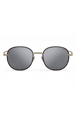 DIOR 52mm Round Sunglasses in Shiny Gold Dh /Smoke Mirror