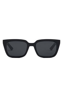 DIOR 53mm Rectangular Sunglasses in Shiny Black /Smoke