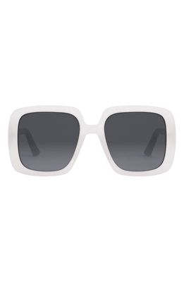 DIOR 55mm Gradient Square Sunglasses in White