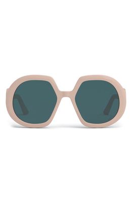 DIOR 56mm Oval Sunglasses in Shiny Pink /Green