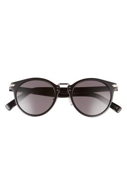 Dior Blacksuit 51mm Round Sunglasses in Shiny Black /Smoke
