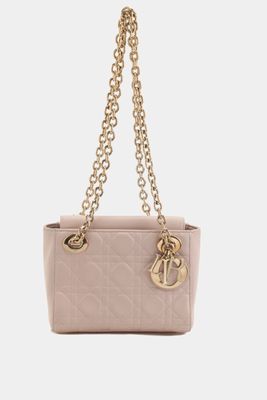 Dior Cannage Small Chain Tote Bag in Light