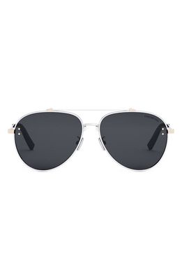 DIOR CD Diamond A1U 59mm Pilot Sunglasses in Shiny Palladium /Smoke
