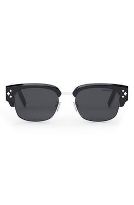 DIOR CD Diamond C1U 55mm Square Sunglasses in Shiny Black /Smoke