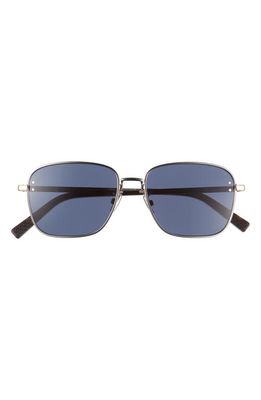 DIOR CD Diamond of the Maison 55mm Aviator Sunglasses in Shiny Palladium /Blue