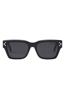 DIOR CD Diamond S2I 54mm Square Sunglasses in Shiny Black /Smoke