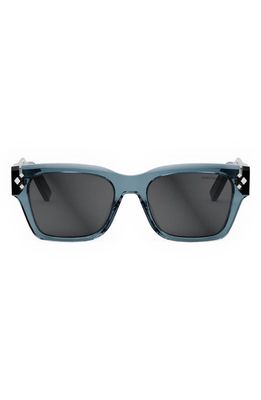 DIOR CD Diamond S2I 54mm Square Sunglasses in Shiny Blue /Smoke