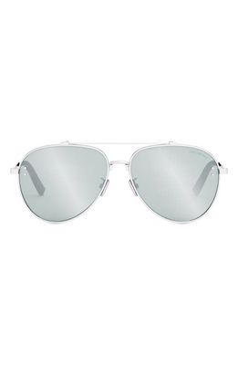 DIOR CD Diamond S4U 59mm Pilot Sunglasses in Shiny Palladium /Blue Mirror
