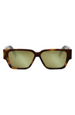 DIOR CD Diamond S5I 56mm Geometric Sunglasses in Blonde Havana /Brown Mirror