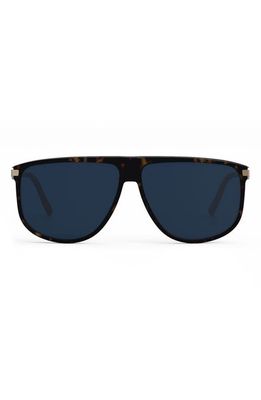 DIOR CD Link S2U 63mm Oversize Pilot Sunglasses in Dark Havana /Blue