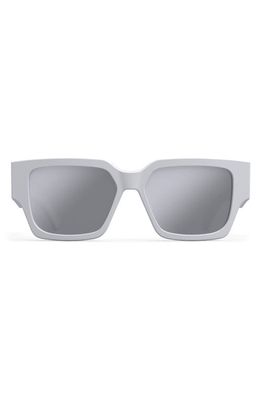 DIOR CD SU 55mm Mirrored Square Sunglasses in White/Other /Smoke Mirror