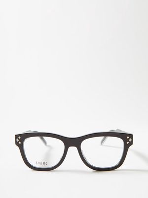 Dior - D-frame Acetate Glasses - Mens - Black Silver