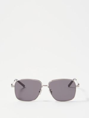 Dior - D-frame Metal Sunglasses - Mens - Silver Grey