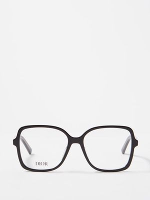 Dior - Diorspirito S51 Square Acetate Glasses - Womens - Black Clear