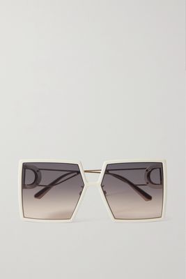 DIOR Eyewear - 30montaigne Su Oversized Square-frame Acetate And Gold-tone Sunglasses - Ivory