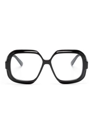 Dior Eyewear logo-lettering square-frame glasses - Black