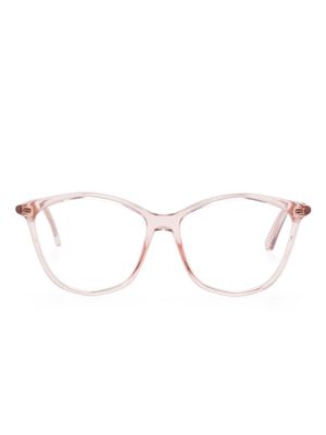 Dior Eyewear logo-plaque oversize-frame glasses - Pink