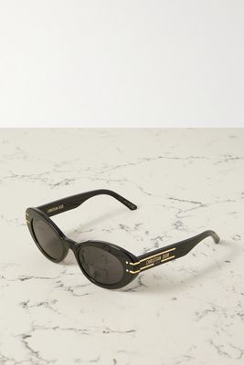 DIOR Eyewear - Signature Cat-eye Acetate And Gold-tone Sunglasses - Black