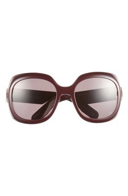 DIOR Lady 58mm Round Sunglasses in Shiny Bordeaux /Bordeaux