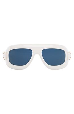DIOR Lady 95.22 M1I 58mm Mask Sunglasses in Ivory /Blue