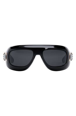DIOR Lady 95.22 M1I 58mm Mask Sunglasses in Shiny Black /Smoke