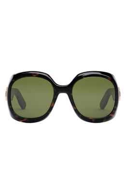 DIOR Lady 95.22 R2F Round Sunglasses in Dark Havana /Green