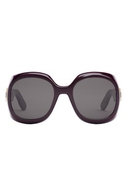 DIOR Lady 95.22 R2I 58mm Round Sunglasses in Shiny Bordeaux /Bordeaux