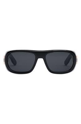 DIOR Lady 95.22 S1I 59mm Square Sunglasses in Shiny Black /Smoke