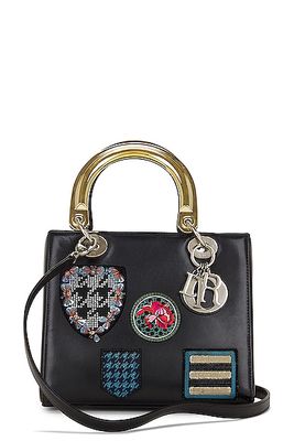 Dior Lady Patch Leather Handbag in Black