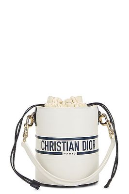 Dior Leather Vibe Bucket Bag in White